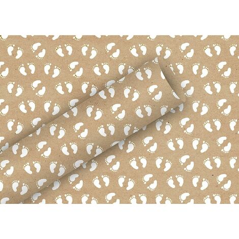 Braun & Company Geschenkpapier natur weiß 2 m x 70 cm Geschenkverpackungen