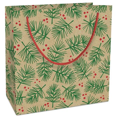Braun & Company Geschenktasche Recycling Weihnachtszweig 20 x 21 x 8 cm Geschenktasche