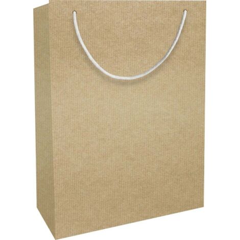 Braun & Company Geschenktasche Uni Kraftpapier groß 20x28x10cm Geschenktüte