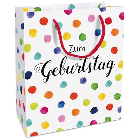 Braun & Company Geschenktragetasche Happy Dots 18 x 21 x 8 cm Papiertüte
