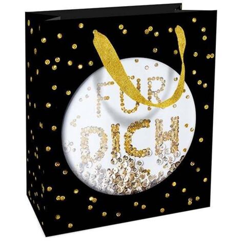 Braun & Company Geschenktragetasche Pailetten für Dich 18 x 21 x 8 cm Papiertüte