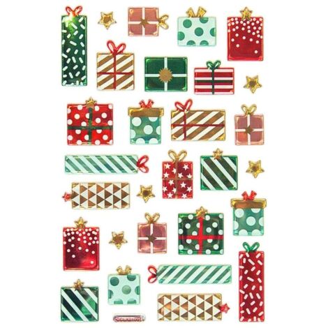 Braun & Company Relief Sticker Presents 19 x 10,4 cm Deko Weihnachten