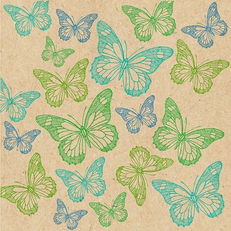 Braun & Company Servietten natur blau 33 x 33 cm - 20er Pack Partydekoration