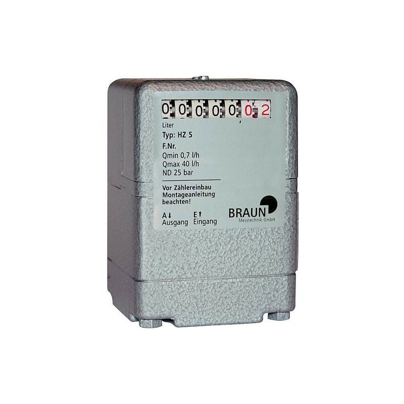 Braun - compteur fioul hz 5 0,7-40 l/h - DN6 (1/8') pour tous types bruleurs