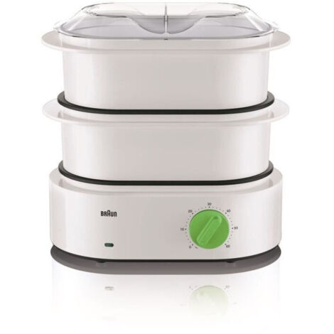 Braun – Cuiseur vapeur 850W – 2 bols amovibles 3,1L – Couvercle translucide – Compatible lave-vaisselle – Accessoire cuiseur de riz