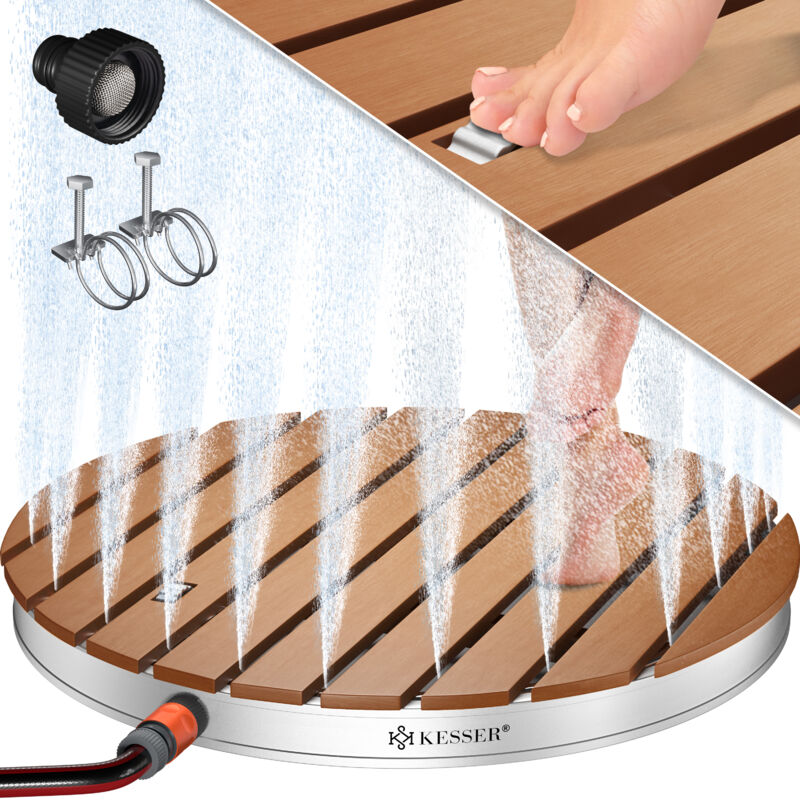 Ducha De Jardín Ducha De Suelo Ducha De Exterior Ducha De Sauna Ducha De Camping 70X55 Cm Rectángulo Fuente Regulable En Altura Hasta 4 M Con Rueda