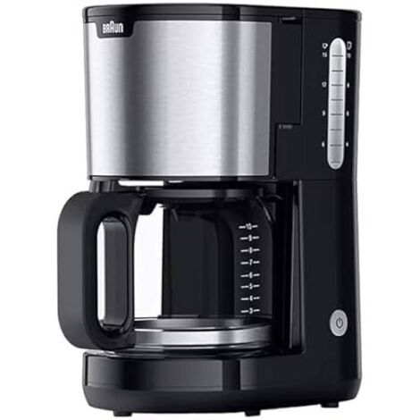 Braun KF 1500 BK Cafetière noir, acier inoxydable Nombre de tasse=10 verseuse en verre W357833
