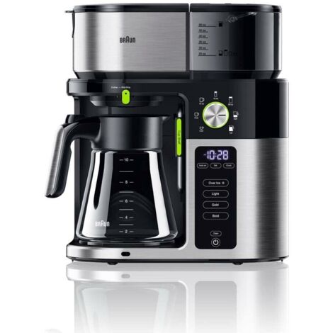Braun KF 9050 BK MultiServe Macchina da Caffe' con Filtro 1750W 10 Cups Inox-Nero-Acciaio