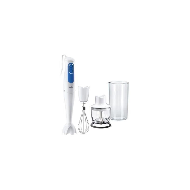 Braun - Mixeur plongeant avec hachoir Omelette - MQ3025WH - Blanc et Bleu