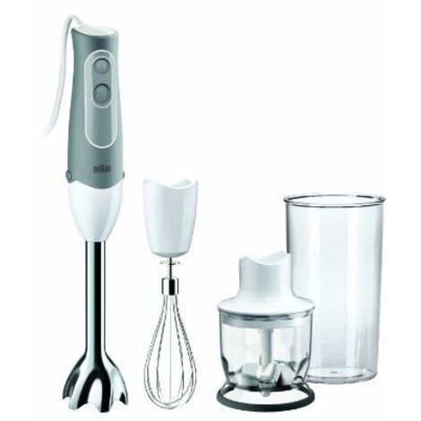Braun MQ 525 Stabmixer 600 W kabelgebunden, mit Mixbecher, mit Zerkleinereraufsatz, Schneebesenaufsa