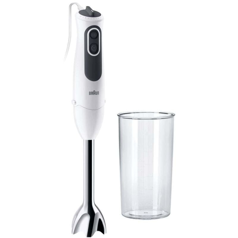 Braun 4193-MQ3100WH SMOOTHIE+ HB BRAUN INT S12 Mixeur plongeant 750 W blanc, gris, acier inoxydable