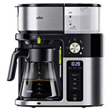 Braun MultiServe KF 9050 BK Cafetière à filtre avec verseuse en verre, choix direct de 7 portions pour jusqu`à