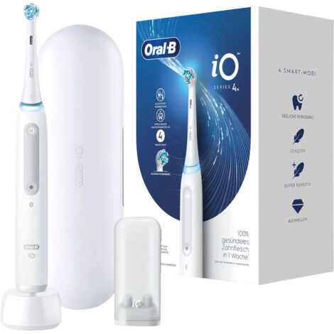 Braun Oral-B iO Series 4, Elektrische Zahnbürste ,weiß, Quite White