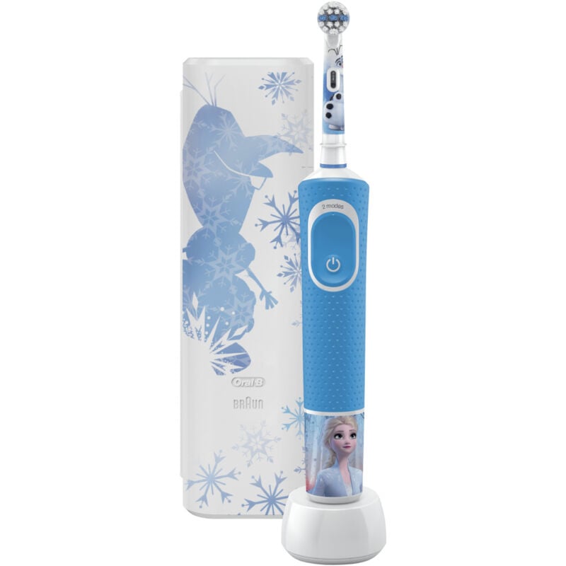 Braun - Brosse à dents électrique Oral-B Kids Disney Frozen 2 Bleu/Blanc