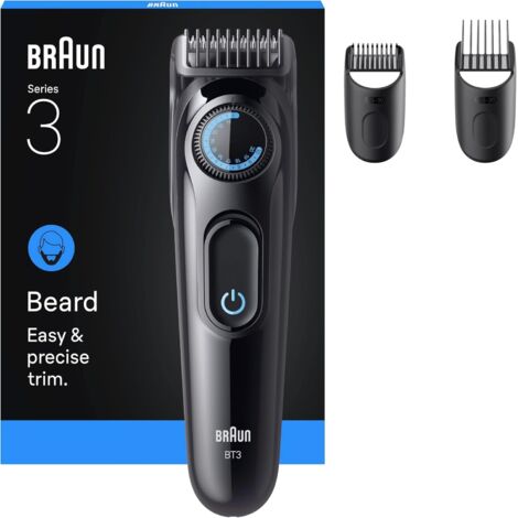Braun Regolabarba BT3520 Senza Filo 40 Lunghezze Batteria 50min Nero e Blu