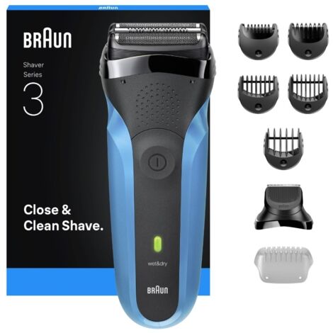 Braun Series 3 310BT Rasoio Trimmer Nero, Blu