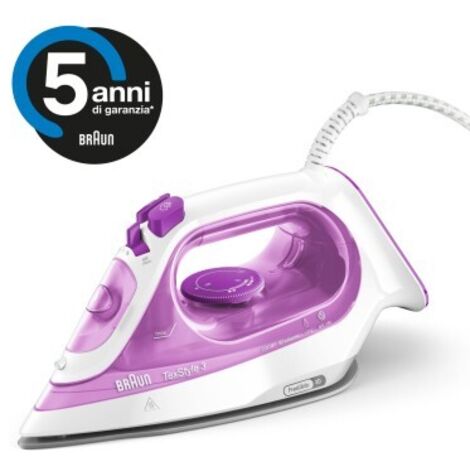 Braun SI3030PU Ferro da Stiro a Vapore 270 ml 2300W 45 g-min Colpo di Vapore 140g SuperCeramic