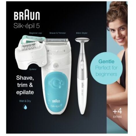 Braun Silk-épil 5 Wet&Dry bianco turchese epilatore