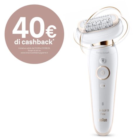 Braun Silk-épil 9 Flex 40 pinzette Bianco, Oro
