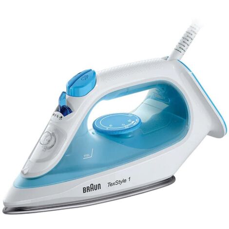 Braun TexStyle 1 Fer à repasser à sec ou à vapeur Semelle en céramique 2000 W Bleu, Blanc