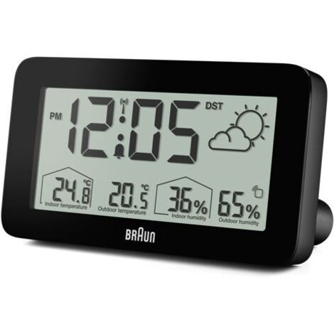 Braun Uhren BC13BP Funk-Wetterstation DCF Schwarz