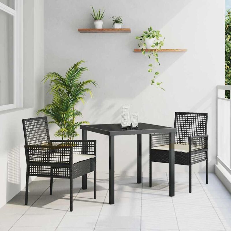 Gartenstuhl 2 Pcs Schwarz 53 X 60 X 85 Cm Poly-rattan Vidaxl