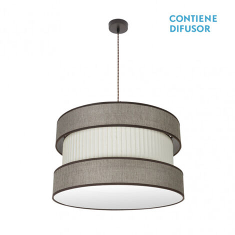 Braune Hängeleuchte Modell Home 3Leuchten braun-beige FABRILAMP