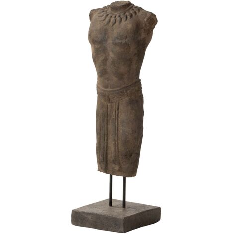Braune Steinfigur Mann Torso 20X20X70 Cm