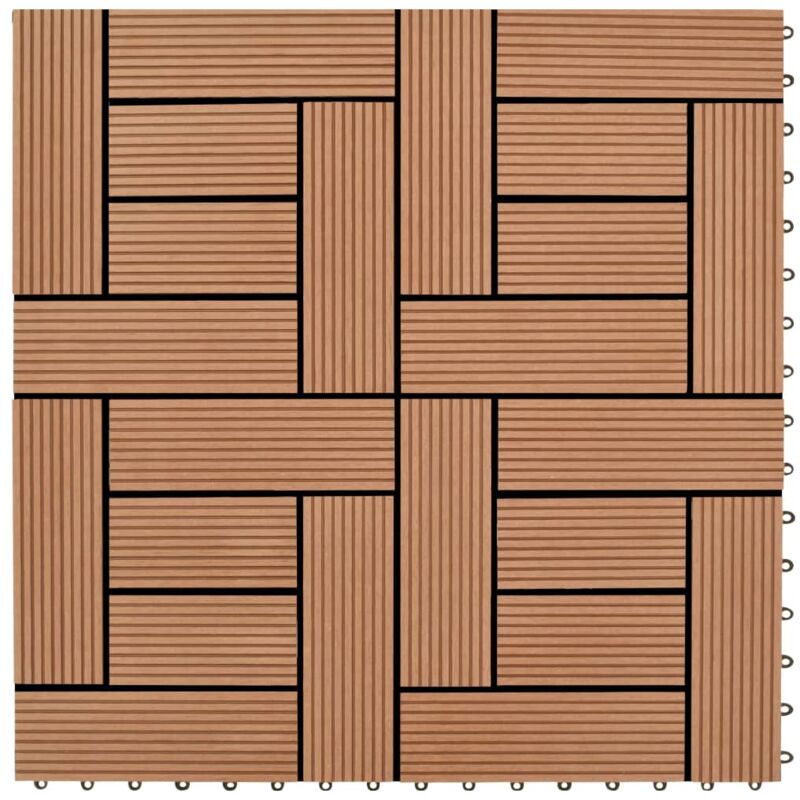 Braune Terrassenfliesen 11 Stk. 30 x 30 cm WPC 1 qm