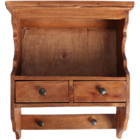Brauner Holzschrank mit Schubladen, rustikaler Stil