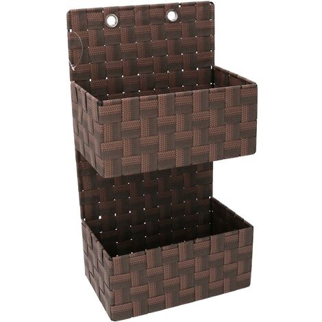 Brauner rechteckiger Polyester-Tragebeutel 25x14,5h46 cm