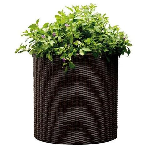 Brauner runder Gartenblumentopf 36 x 37,3 cm
