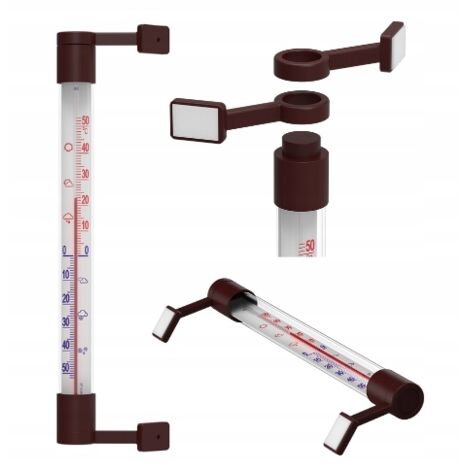 Braunes selbstklebendes Außenthermometer 22 cm