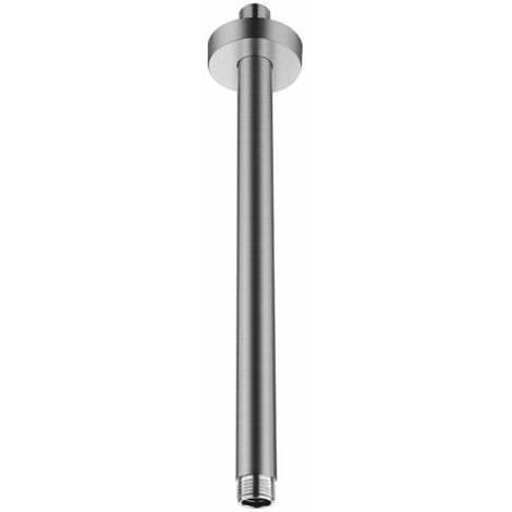 Brausearm Wandarm Duschkopfarm Deckenanschluss Grau gebürstet 1/2" 30 cm