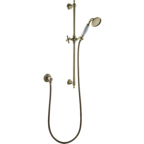 Brausegarnitur Messing Bronze Duschkopf mit Halterung Schlauch Set