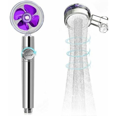 Brauseköpfe, Handbrause, Duschkopf, Booster-Köpfe, Duschköpfe, Bad-Accessoires, Abnehmbarer Turbo-Hochdruck-Duschkopf, Lila, KINSI