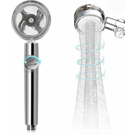 Brauseköpfe, Handbrause, Duschkopf, Booster-Köpfe, Duschköpfe, Bad-Accessoires, Abnehmbarer Turbo-Hochdruck-Duschkopf, Silber, KINSI
