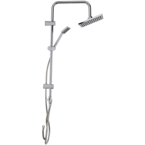 Brausestangenset mit Regendusche, Edelstahl, H. 80 cm