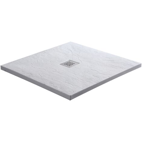 Brausetasse aus gegossenem Marmor KRETA weiß, 90x90x3,2 cm