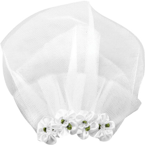 Brautschleier für Hunde mit Blumen und Clip - Haustieraccessoire (Größe S)