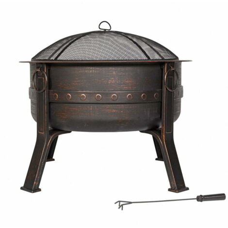 Brava Firepit - Steel - L80 x W80 x H72 cm - Bronze