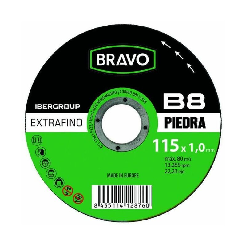 

Disco de corte piedra fino ÿ 115x1,5 mm - Bravo