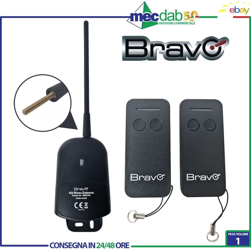 Bravo Kit Ricevente Universale Bicanale 2 Radiocoma 433 esterno 905...