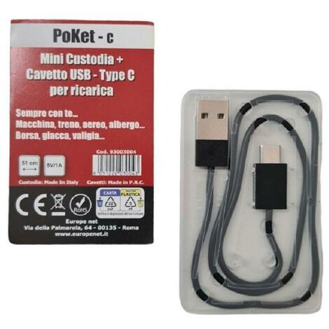 Bravo poket c custodia + cavo type c 93003004 cavetto di ricarica poket-c 93003004