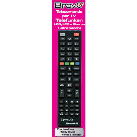 Bravo Telecomando Universale per TV Telefunken e Altri, No Programmazione, Memoria Codici