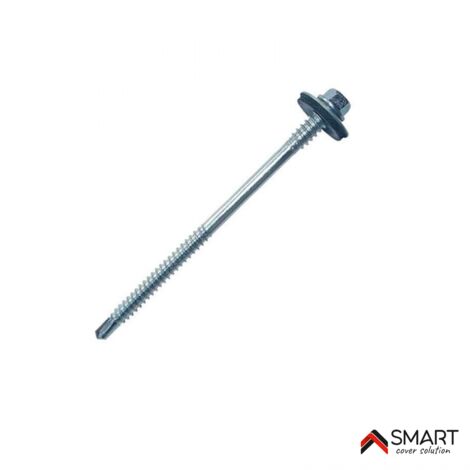 Bravo The Smart Solution – Vis à tôle 6.3x110mm – Lot de 50 vis auto perceuses – Gris anthracite RAL 7016 – Étanchéité optimale pour toiture en bac acier