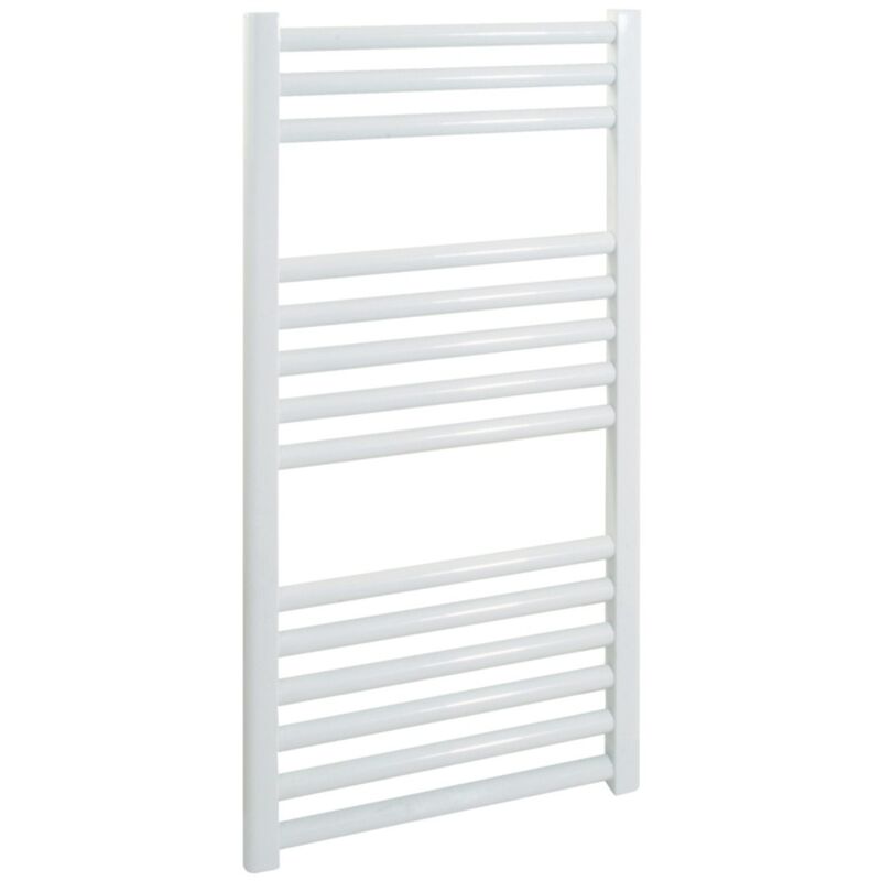 Sol*aire Heating Products - BRAY Straight Towel Warmer / Heated Towel Rail Radiator, White - Central Heating, 40cm x 80cm
