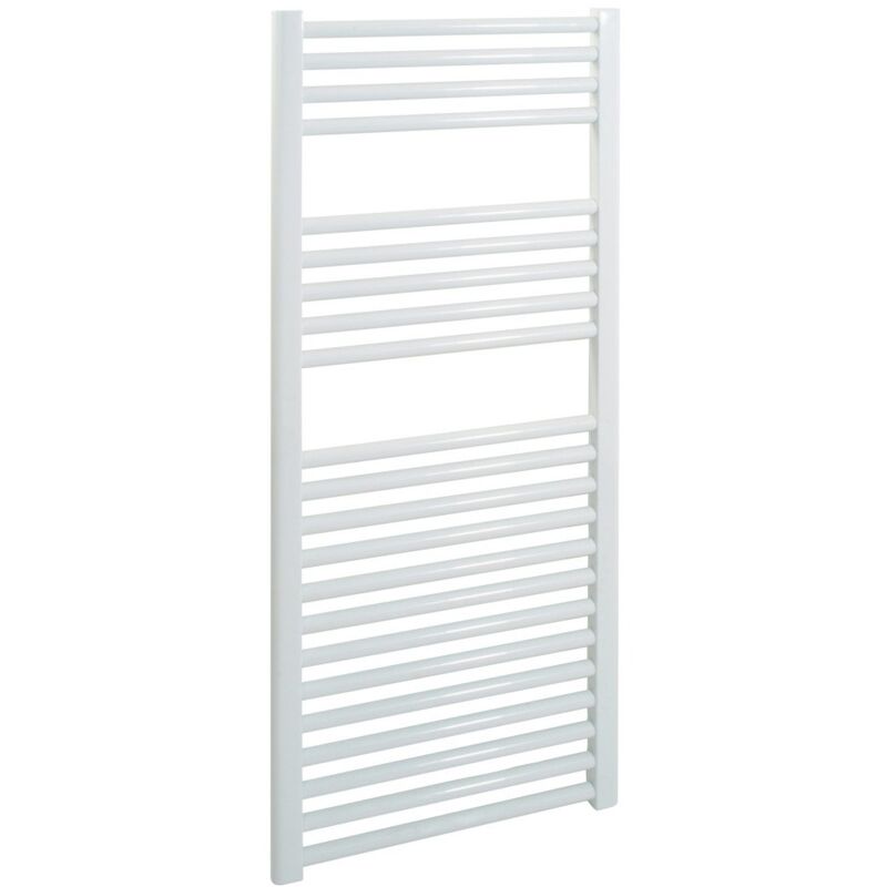 Sol*aire Heating Products - BRAY Straight Towel Warmer / Heated Towel Rail Radiator, White - Central Heating, 50cm x 120cm