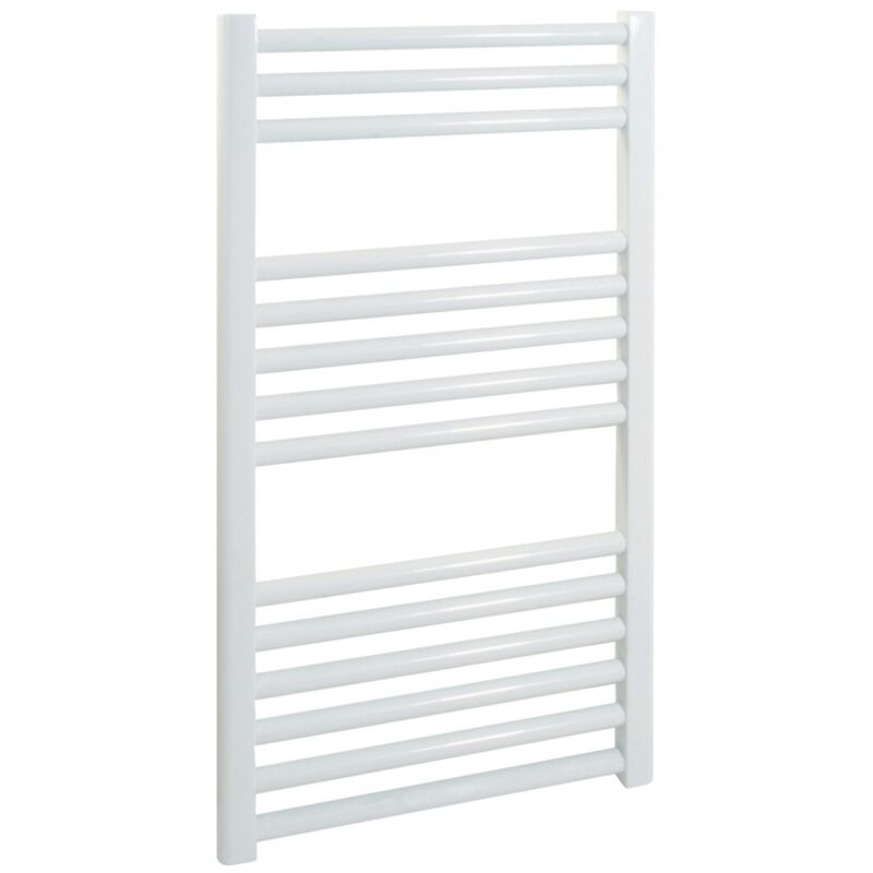 Sol*aire Heating Products - BRAY Straight Towel Warmer / Heated Towel Rail Radiator, White - Central Heating, 50cm x 80cm