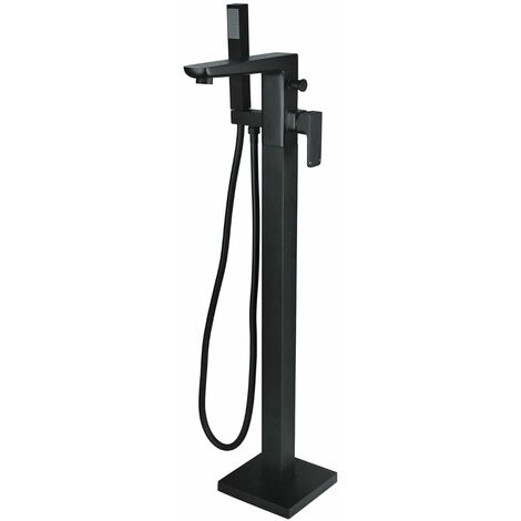 Brayton Square Freestanding Bath Shower Mixer Tap Matte Black